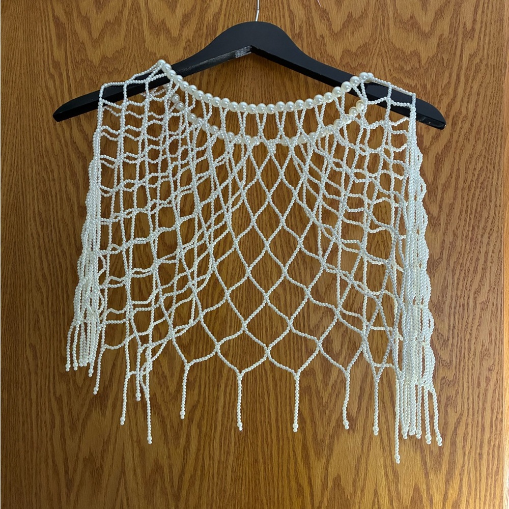 Saachi Pearl Beaded Capelet, formal, bridal